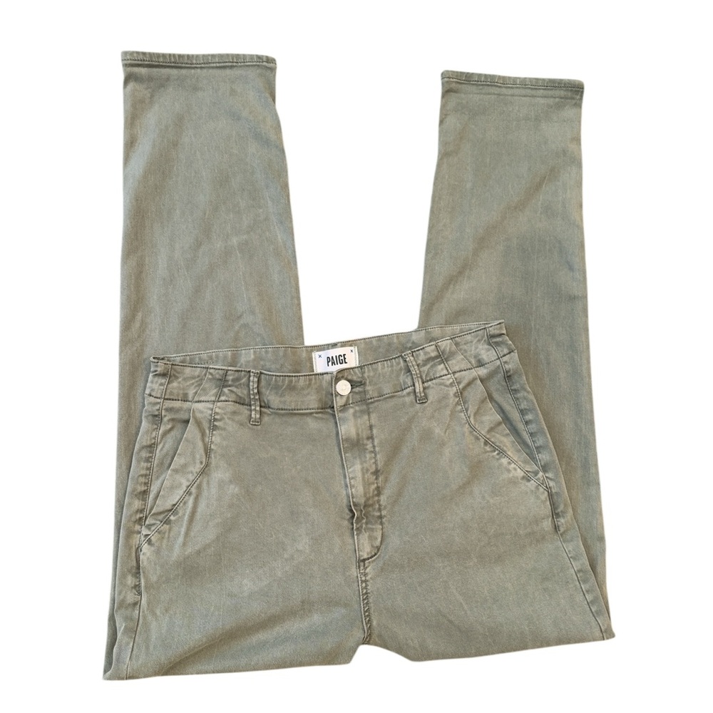 Paige Women’s Forester Green Straight Leg Pants .